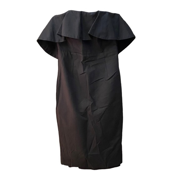 Bardot Australia revolve black strapless zipper back bodycon flutter dress 6 - Picture 1 of 4